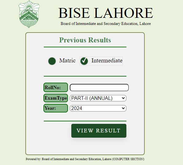 2nd Year Result Check by Roll Number