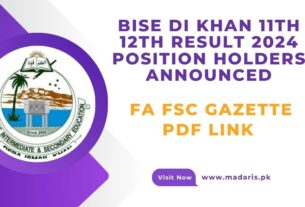 BISE DI Khan 11th 12th Result 2024 by Roll No Gazette PDF Link