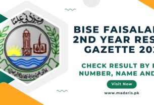 BISE FSD 2nd Year Result 2024 by Roll Number and Gazette