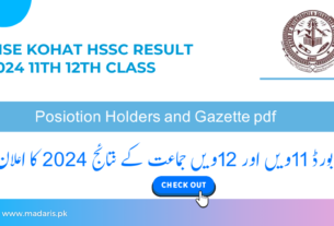 BISE Kohat HSSC Result 2024 11th 12th Class Gazette Link