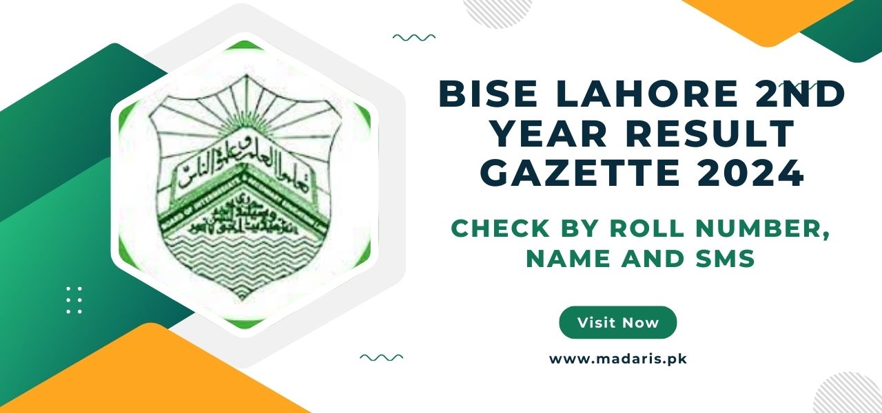 BISE Lahore 2nd Year Result Gazette 2024 by Roll Number