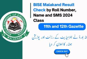 BISE Malakand Result by Roll Number 2024 Class 11th and 12th Gazette