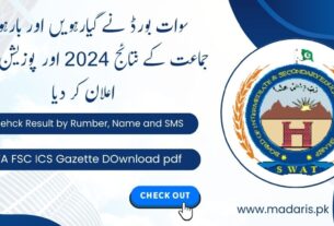 BISE Swat Result 2024 By Roll No 11th 12th Class Gazette Download pdf