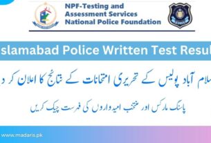 Islamabad Police Result 2024 Check via npftas.pk