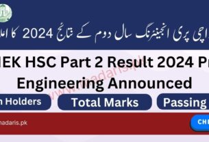 BIEK HSC Part 2 Result 2024 Pre Engineering Karachi Board Announced