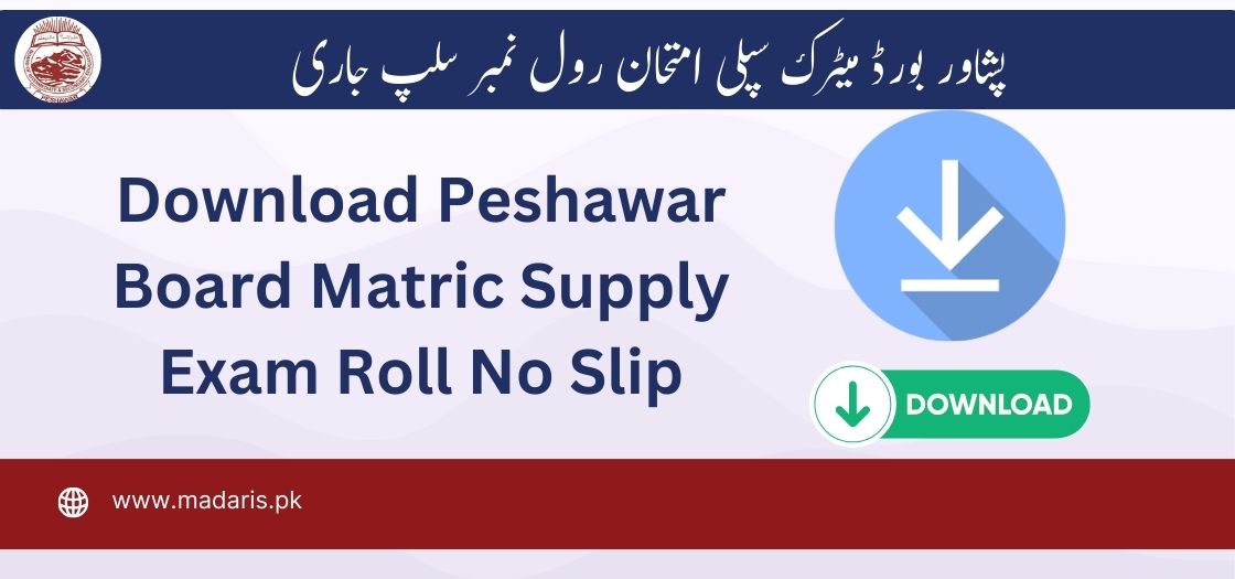 Download Peshawar Board Matric Supply Exam Roll No Slip