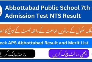 Abbottabad Public School NTS Result 7th Class Admission Test