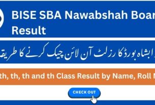 BISE SBA Nawabshah Board Result 9th, 10th 11th, and 12th