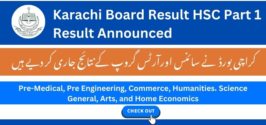 HSC Part 1 Result Karachi Board Science Arts Group