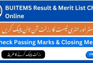 BUITEMS Result Merit List Check Online