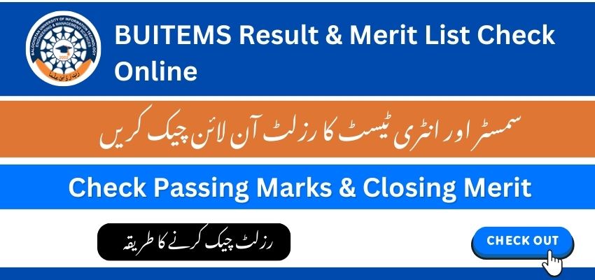 BUITEMS Result Merit List Check Online