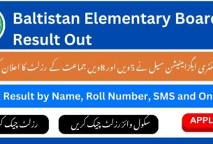 Baltistan Elementary Board Result 8th Class & 5th Out