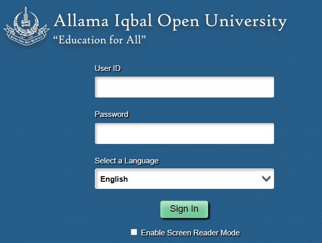 AIOU Roll No Slip Search By Name