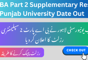 BA Part 2 Supplementary Result Punjab University Date Out