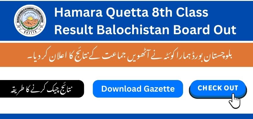 Hamara Quetta 8th Class Result Balochistan Board