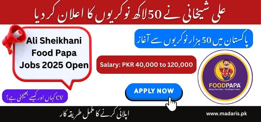 Ali Sheikhani Food Papa Jobs 2025 Apply Online Form