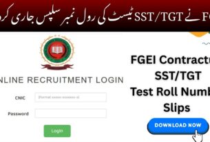 FGEI Contractual SST/TGT Test Roll Number Slips Download
