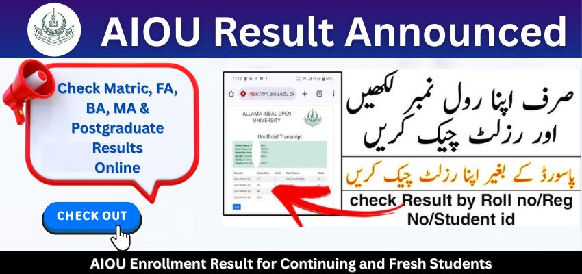 AIOU Result by Roll Number