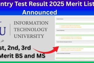 ITU Entry Test Result 2025 Merit List