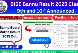 BISE Bannu Result 2025 Class 9th and 10th