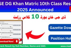 BISE DG Khan Board 10th Class Result 2025 by Roll Number