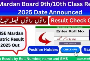BISE Mardan Result 2025 9th And 10th Class
