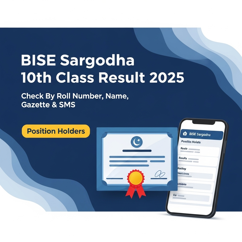 BISE Sargodha 10th Class Result 2025: Check By Roll Number, Name, Gazette & SMS