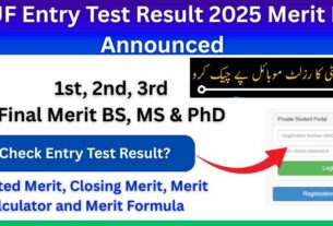 GCUF Entry Test Result 2025 (1st, 2nd, 3rd) & Merit Lists Updates
