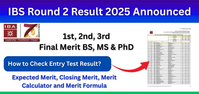 IBA Round 2 Result 2025 Announced