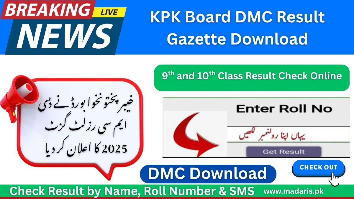 KPK Board DMC Result Gazette Download 2025 9th & 10th Class