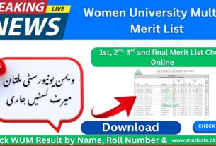 Women University Multan Merit List 2025 pdf Download