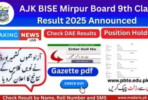 AJK BISE Mirpur Board 9th Class Result 2025