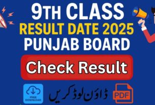 All Punjab Board 9th Class Gazette Result 2025 – Download PDF