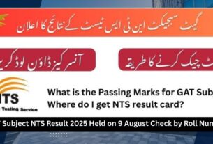 GAT Subject NTS Result 2025 Held on 9 August Check by Roll Number