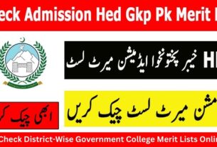 HED KPK Merit List 2025 Download PDF @hed.gkp.pk
