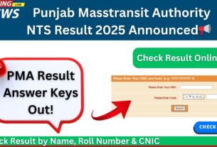 Punjab Masstransit Authority NTS Result 2025 - Held on 3 August