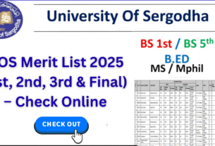 🎓 University of Sargodha Merit List 2025 Announced!