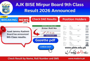 AJK BISE Mirpur Board 9th Class Result 2026