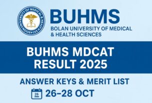 BUHMS MDCAT Result 2025 Answer Key 26 October