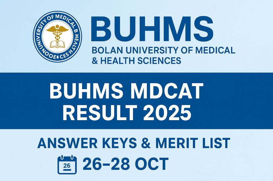 BUHMS MDCAT Result 2025 Answer Key 26 October