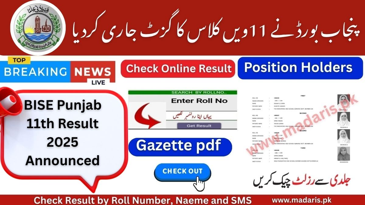 Gazette Result 2025 Class 11 – Download All Punjab Boards 1st Year Result PDF