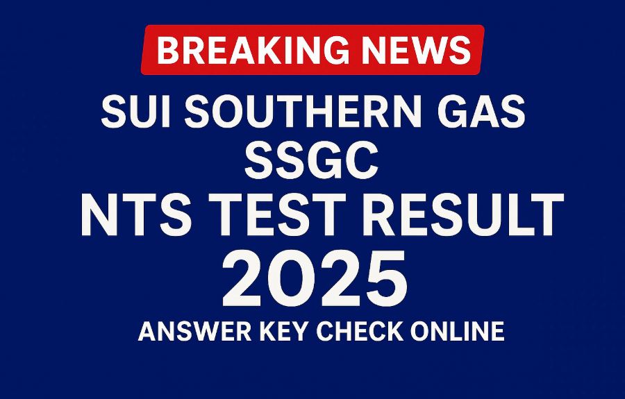 SUI SOUTHERN GAS SSGC NTS Test Result 2025 Answer Key