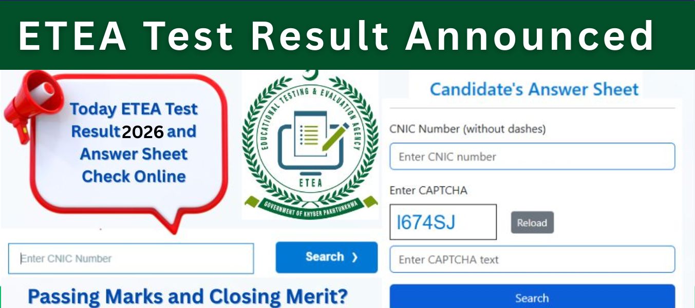 ETEA Result 2026 Check by Roll Number and CNIC