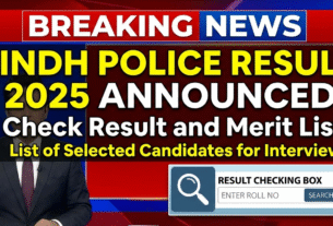 Sindh Police Result 2025 Merit List Announced